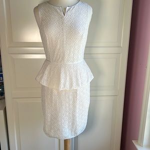 Max Studio white lace peplum dress size 8 completely lined and like new. Wore 1X